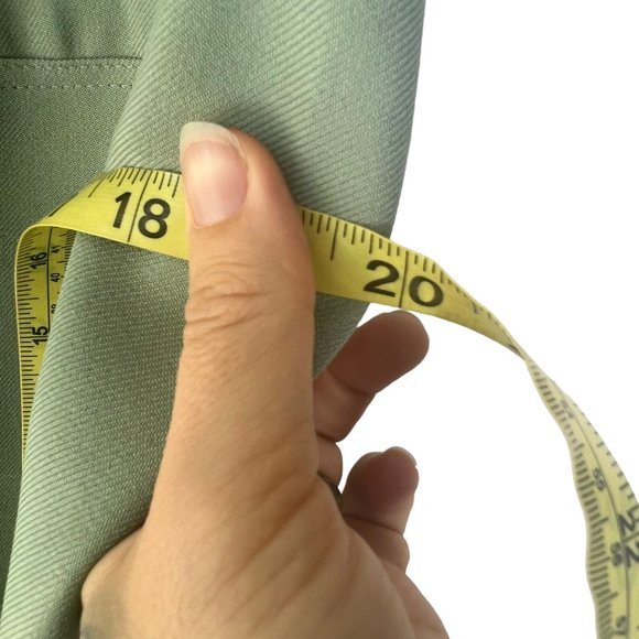 Vintage 70s Green High Rise Wide Leg Medium Tall - Picture 9 of 14